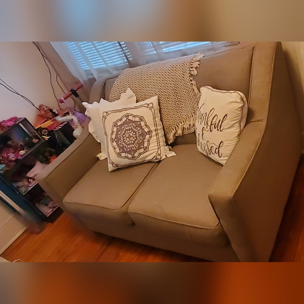 Beige Loveseat